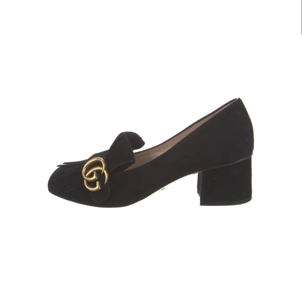 Gucci Double G Logo Suede Pumps